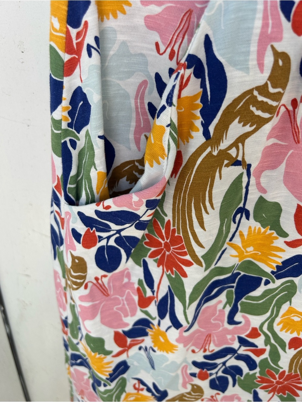 Boden Sleeveless Floral Midi Dress in Pink, Navy & Yellow - Picture 3 of 6
